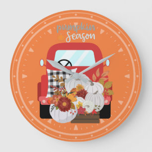 Pumpkin Season Pickupare Lastbil Stor Klocka
