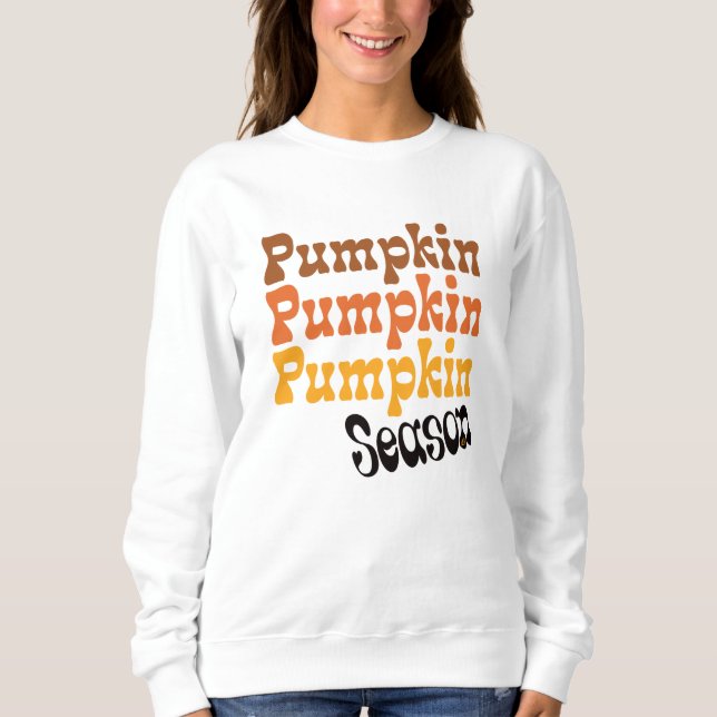 Pumpkin Season, Retro, Crewnacken, Tee, Fall T-Shi T Shirt (Framsida)