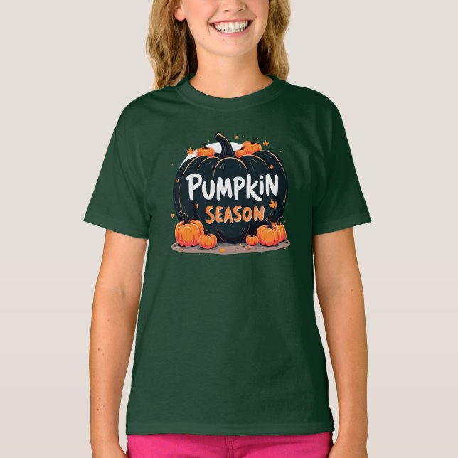 Pumpkin Season, Thanksgiving Day T Shirt (Framsida)
