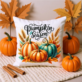 Pumpkin Season Watercolor Lettering – Cozy Autumn  Kudde