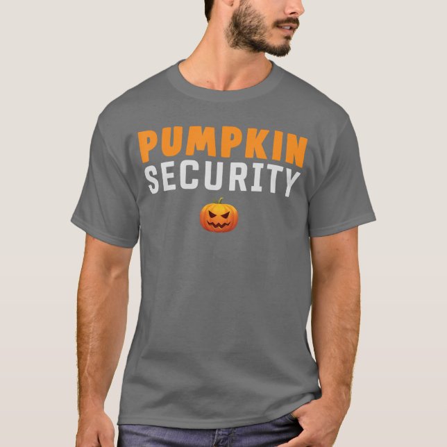 Pumpkin Security Kids Halloween Idea For Trick Or  T Shirt (Framsida)