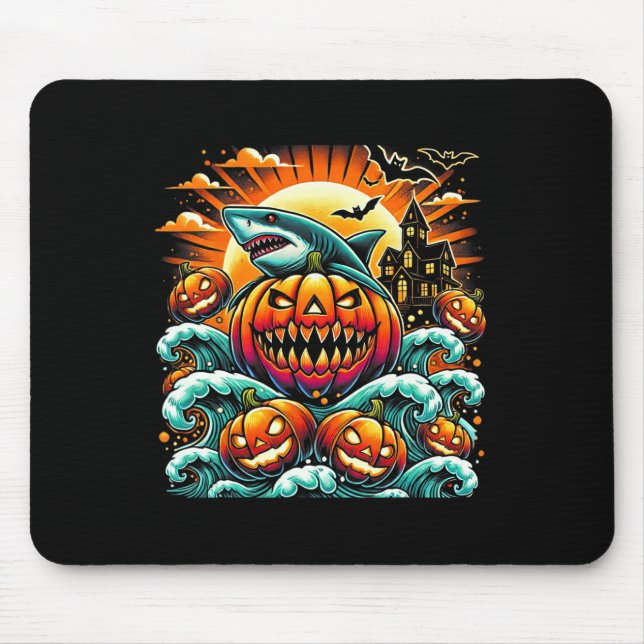 Pumpkin Shark Halloween Musmatta (Framsidan)