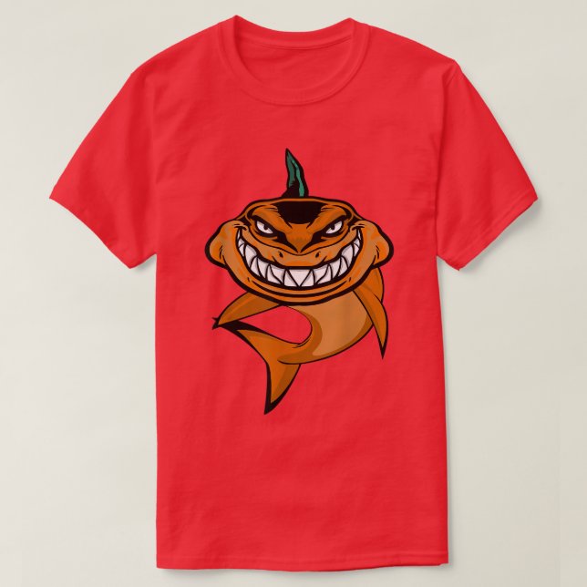 Pumpkin Shark Lazy Halloween Costume Funny Ocean A T Shirt (Design framsida)
