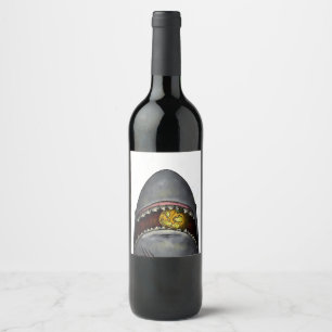 Pumpkin Shark Vinflaska Etikett