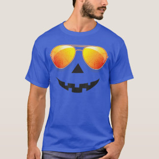 Pumpkin Shirt Halloween Sunglasses Spider Web Tric T