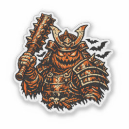 Pumpkin Shogun — Halloween Samurai Warrior Vintage Klistermärken