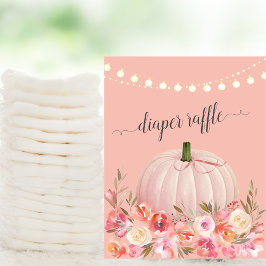 Pumpkin Shower Diaper Raffle elegant Guld Poster