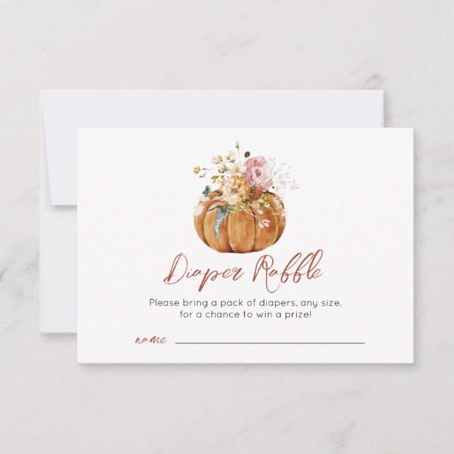 Pumpkin Shower RaffCard för hösten-babyknapp Tack Kort (Framsida)