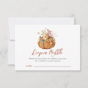 Pumpkin Shower RaffCard för hösten-babyknapp Tack Kort