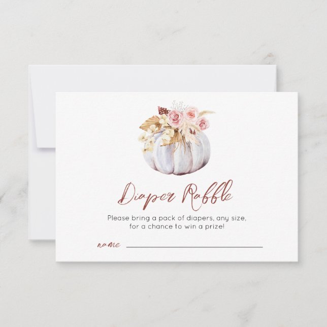 Pumpkin Shower RaffCard för hösten-babyknapp Tack Kort (Framsida)