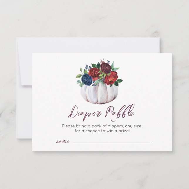 Pumpkin Shower RaffCard för hösten-babyknapp Tack Kort (Framsida)