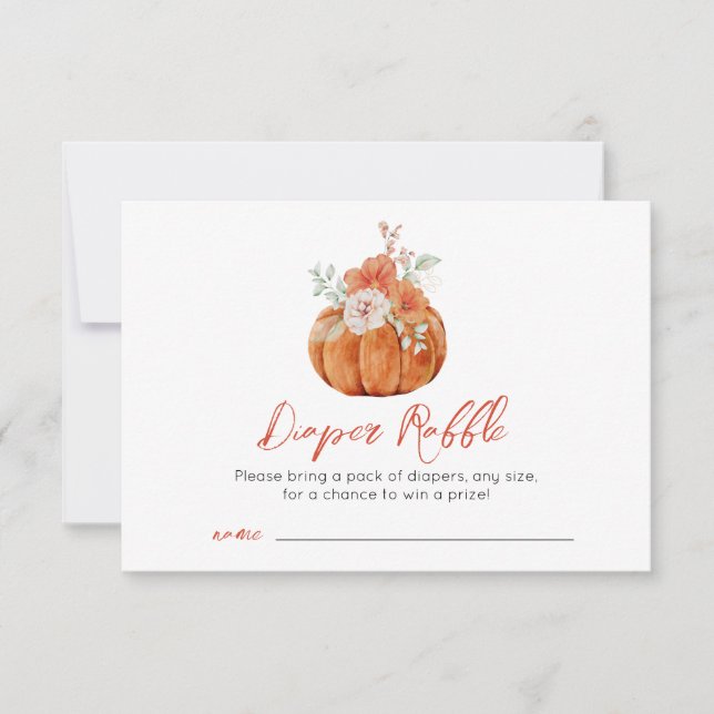 Pumpkin Shower RaffCard för hösten-babyknapp Tack Kort (Framsida)
