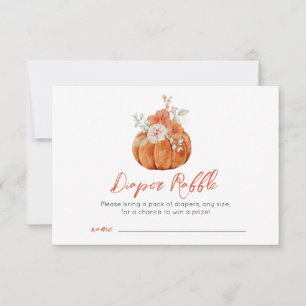 Pumpkin Shower RaffCard för hösten-babyknapp Tack Kort