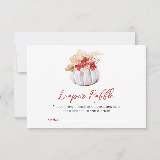 Pumpkin Shower RaffCard för hösten-babyknapp Tack Kort (Framsida)