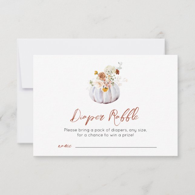 Pumpkin Shower RaffCard för hösten-babyknapp Tack Kort (Framsida)