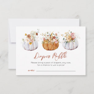 Pumpkin Shower RaffCard för hösten-babyknapp Tack Kort