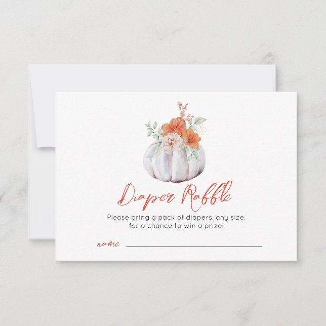 Pumpkin Shower RaffCard för hösten-babyknapp Tack Kort (Framsida)