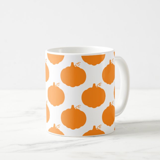 Pumpkin Silhouette Mönster Kaffemugg (Framsida höger)
