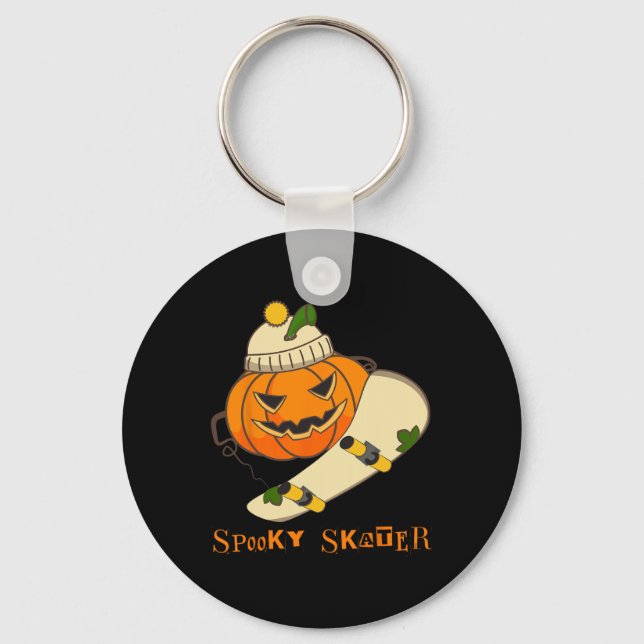 Pumpkin Skateboard Halloween Costume Roligt Skateb Nyckelring (Framsida)