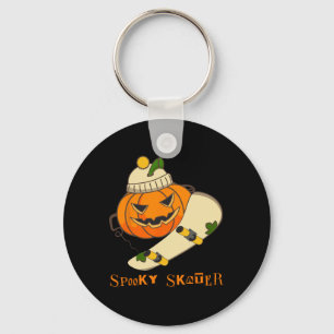 Pumpkin Skateboard Halloween Costume Roligt Skateb Nyckelring