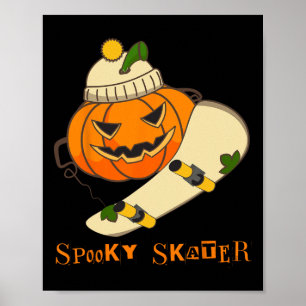 Pumpkin Skateboard Halloween Costume Roligt Skateb Poster