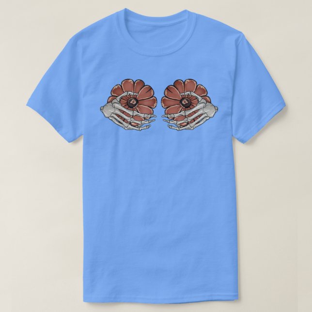 Pumpkin Skeleton Händer Funny Skeleton Halloween C T Shirt (Design framsida)