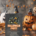 Pumpkin Skeleton Skull Martini Scary Halloween Inbjudningar<br><div class="desc">Cute cocktail-inbjudan till Halloween fest. Anpassa det här byktaculära inbjudan med dina uppgifter.</div>