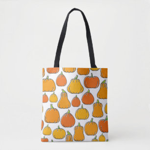 Pumpkin skördar sömlöst mönster. Oron Tygkasse