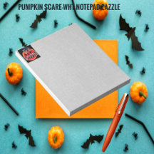 Pumpkin Skrämmer-Wht-Anteckningsblock