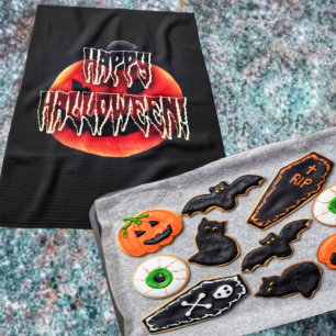 Pumpkin Skrämmer-Wht Kitchen Towels Kökshandduk