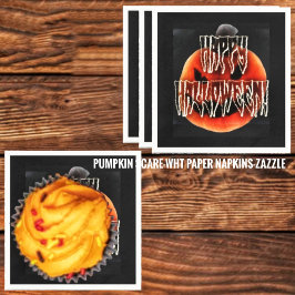 Pumpkin Skrämmer-Wht Pappersservett