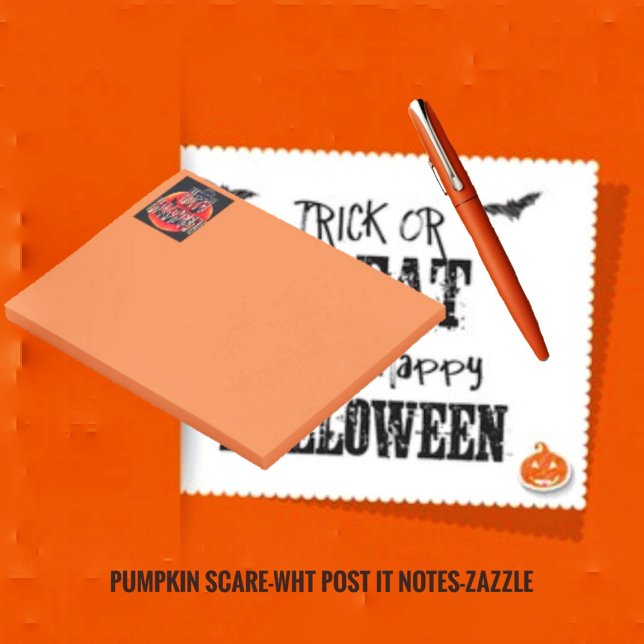 Pumpkin Skrämmer-Wht Post-it Notes Block (Skapare uppladdad)