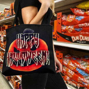 Pumpkin Skrämmer-Wht Tygkasse