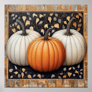 Pumpkin-skrivare hösten poster köksväggsdekator