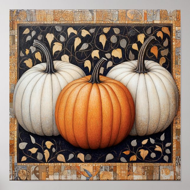 Pumpkin-skrivare hösten poster köksväggsdekator (Framsidan)