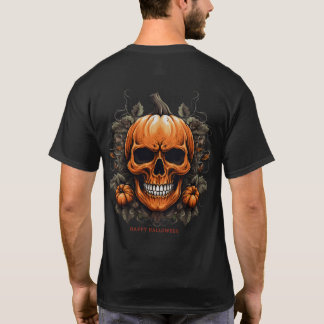 Pumpkin Skull Halloween T Shirt