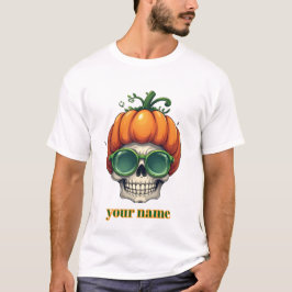 Pumpkin Skull Halloween T Shirt