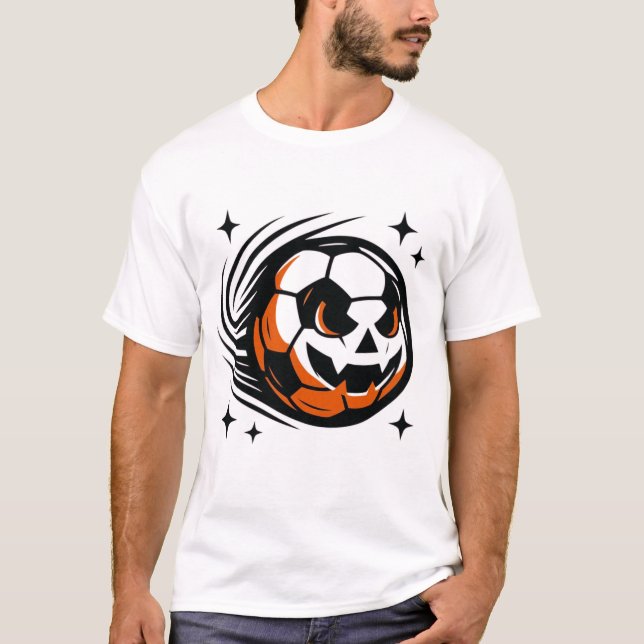 Pumpkin Skull Halloween T-Shirt - Swirly Horror (Framsida)