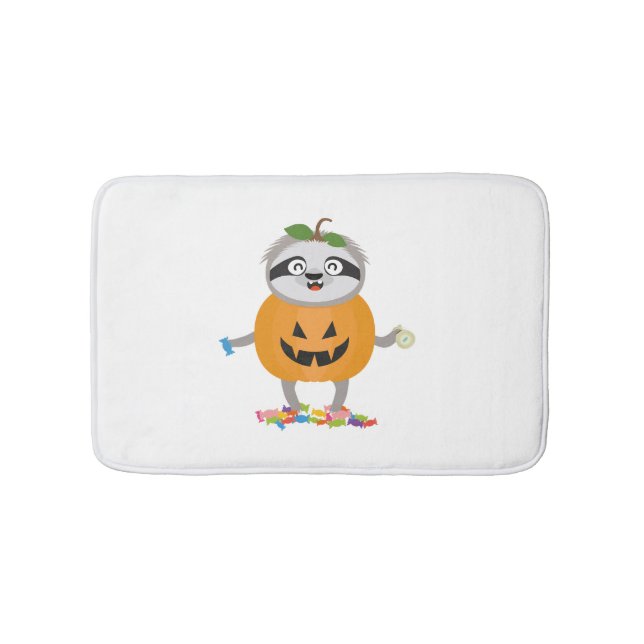 Pumpkin Sloth Halloween Costume Gift Badrumsmatta (Framsidan)