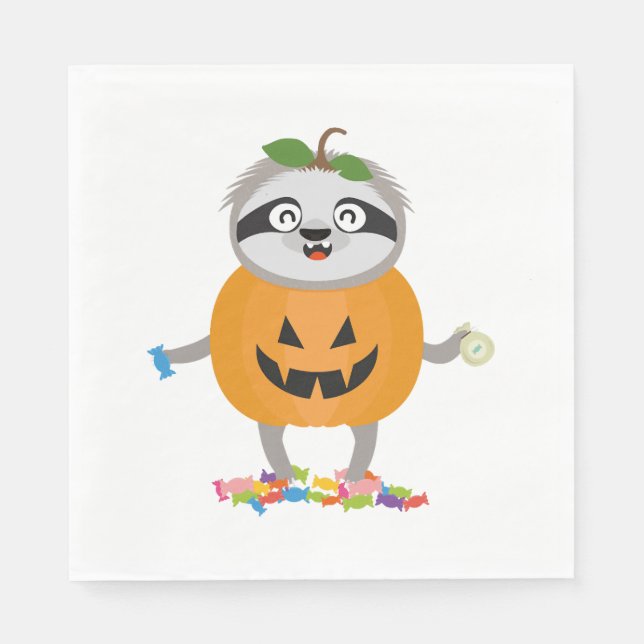 Pumpkin Sloth Halloween Costume Gift Pappersservett (Framsidan)