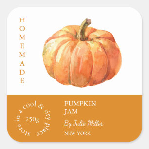 Pumpkin Small Business Label Fyrkantigt Klistermärke