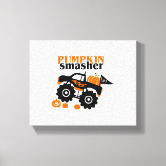 Pumpkin Smasher Boys Halloween Monster Lastbil Canvastryck