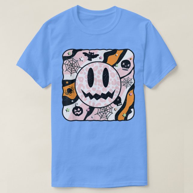Pumpkin Smile Ansikte Shirt Funny Halloween Costum T (Design framsida)