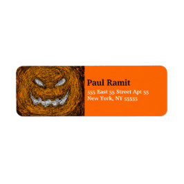 Pumpkin Smile Halloween-Orange Returadress Etikett
