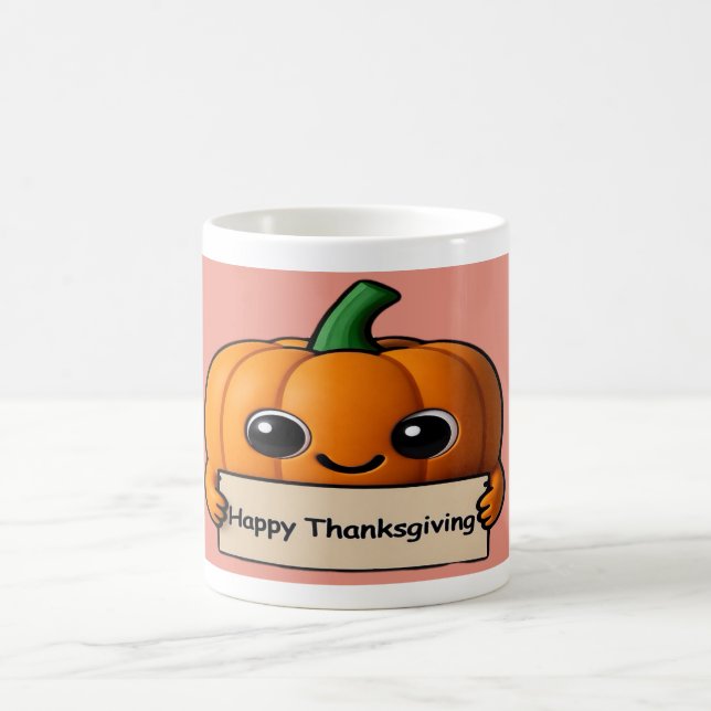 Pumpkin Smiles & Gratitude Sips- Thanksgiving Mug Kaffemugg (Center)