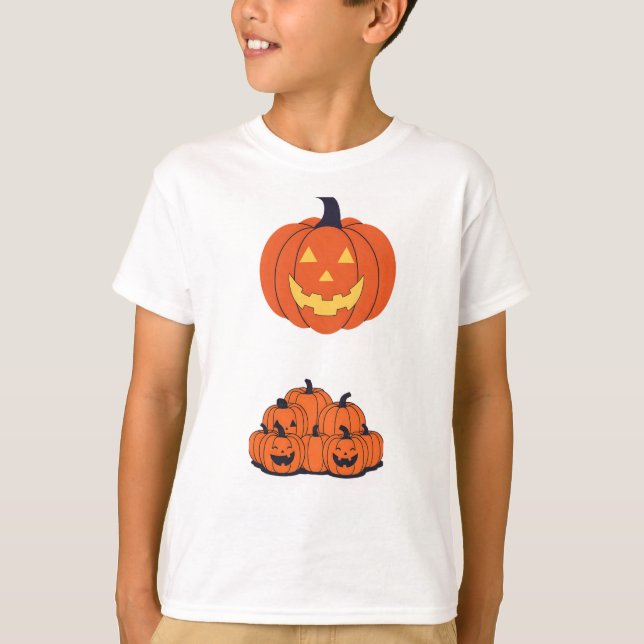 Pumpkin smiling spooky t shirt (Framsida)