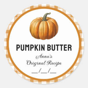 Pumpkin smör med rutigt mönster etikett