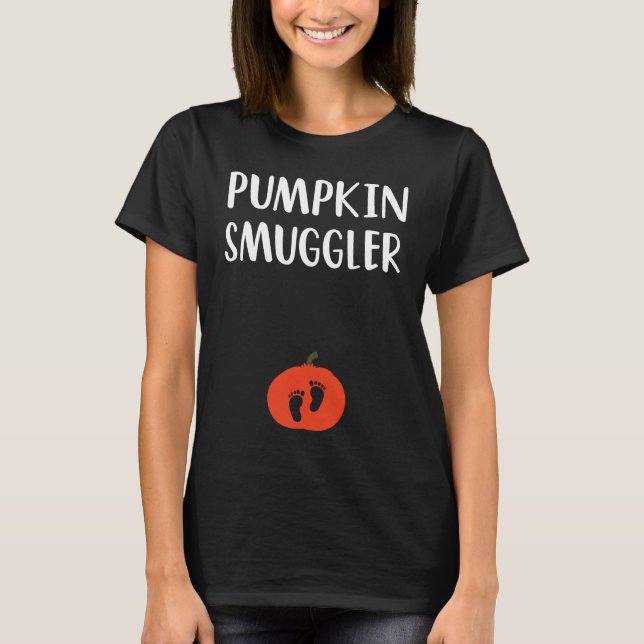 Pumpkin Smuggler  Expecting Parents Pregnancy Reve T Shirt (Framsida)