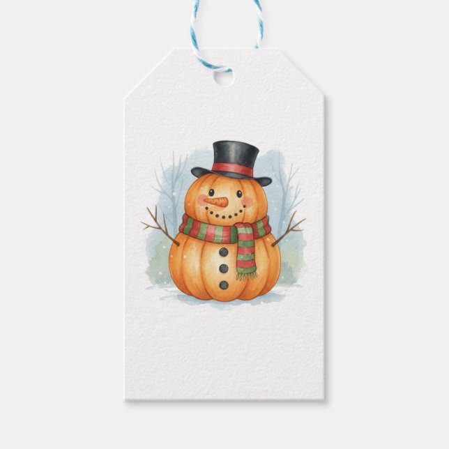 Pumpkin snowman presentetikett (Framsidan)