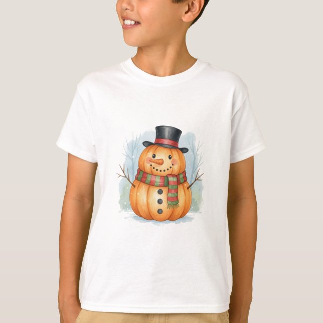 Pumpkin snowman t shirt (Framsida)